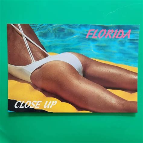 Vintage Florida Postcard Risque Female Beach Bikini Model Picclick