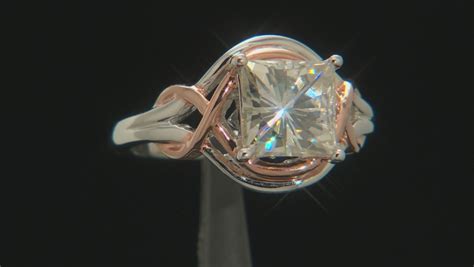 Moissanite Fire 310ctw Dew Platineve And 14k Rose Gold Platineve