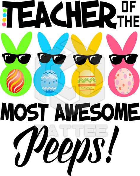 Teacher Of The Most Awesome Peeps, Easter Svg, Bunny Svg, Teacher Svg