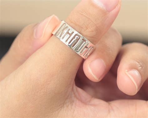 Custom Hollow Name Ring 925 Sterling Silverband Hand Cut Out Etsy