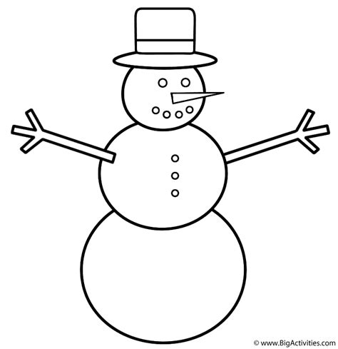 Snowman Coloring Page Winter