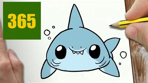 Dessin kawaii a imprimer animaux nouveau collection ment. COMMENT DESSINER REQUIN BLANC KAWAII ÉTAPE PAR ÉTAPE ...