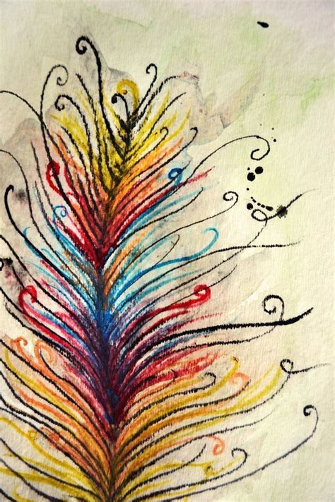 Love This One Colorful Feathers Painting Art