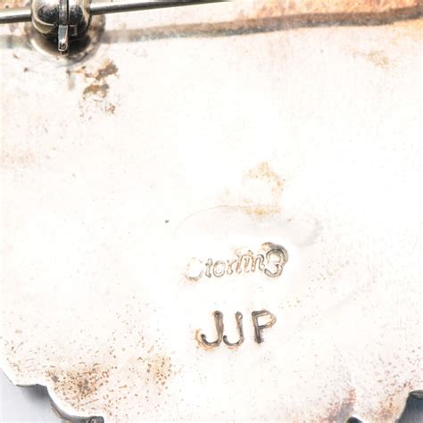 Vintage Zuni Sterling Silver Turquoise Cluster Pendant Brooch Signed
