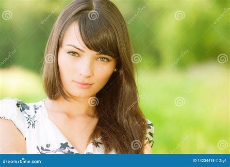 Portrait Of Beautiful Girl Stock Photo Image Of Outdoors