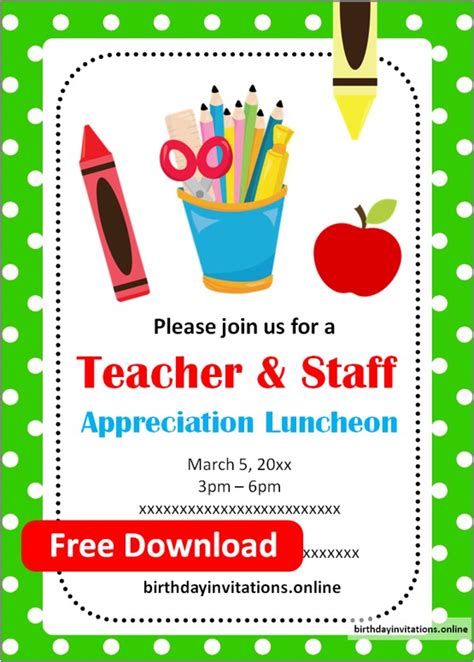 Teacher's day Invitations Birthday Invitations