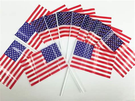 Texpress Pack Of 72 Small Plastic American Flags 4x6 Inchsmall Us