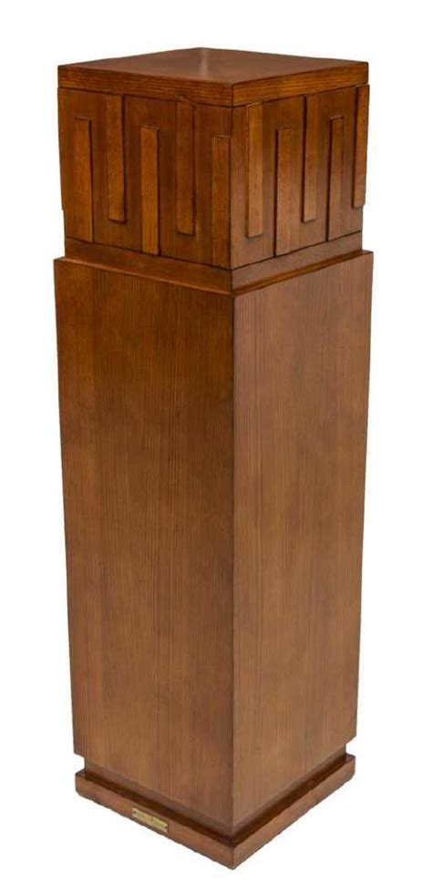 Tall Decorative Modern Oak Finish Pedestal