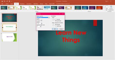 Learn New Things Powerpoint How To Change Slide Size Portrait