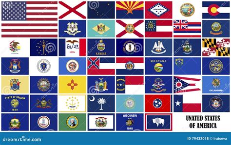 Flags States Of America Stock Illustration Illustration Of Hawaii