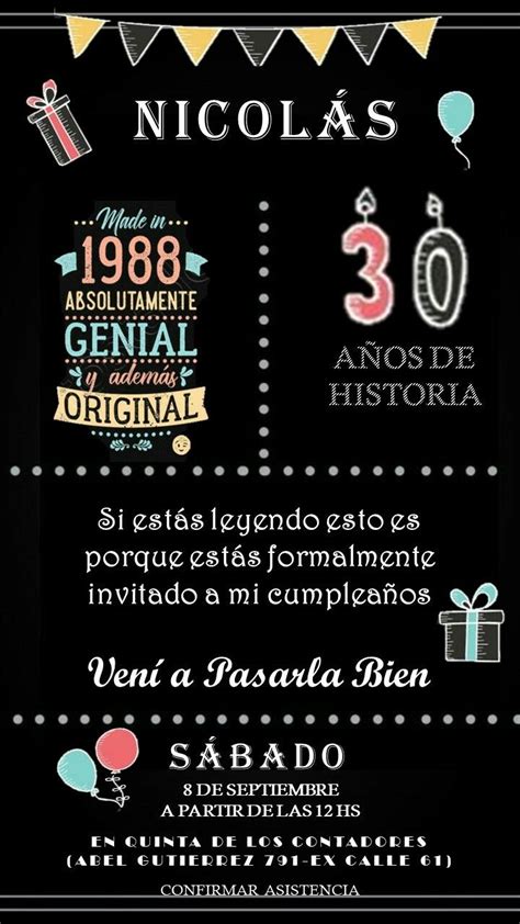 Invitación cumple de 30 | Plantillas para invitación de cumpleaños