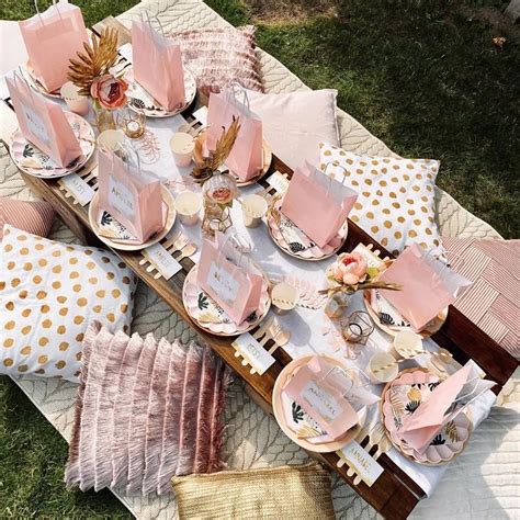 Pink Gold Luxe Picnic Luxe Picnics Picnic Birthday Party Picnic Party Picnic Birthday