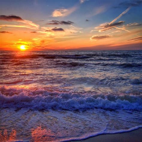 Beautiful Sea Sunset Beach Stock Image Image Of Holiday 43866045