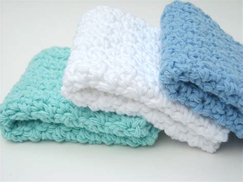 In the morning, just add detergent and run the washer as you. Washcloths Crochet Cotton Dishcloths Spa Colors Blue, Aqua ...