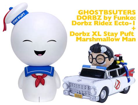 Ghostbusters Dorbz By Funko Dorbz Ridez Ecto 1 And Dorbz Xl Stay Puft Marshmallow Man