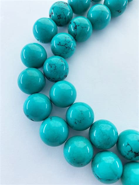 Turquoise Dyed Magnesite Gemstone Beads 16mm Round Beads On Etsy