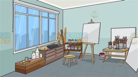 Студия дизайна интерьеров кристины дайн. An Art Studio Background - Clipart Cartoons By VectorToons