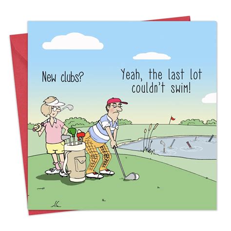 Buy Twizlerfunny Card With Golfer And Golf Clubs Blank Card Happy Birthday Card Humour Card