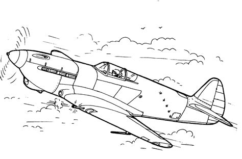 Fighter Aircraft coloring pages to download and print for free