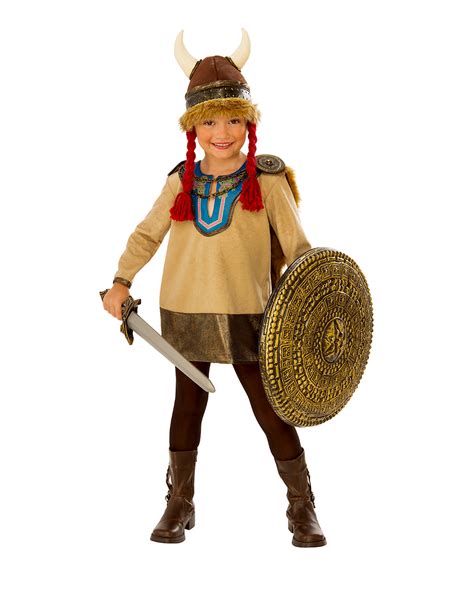 Little Viking Children Costume With Horn Helmet Horror