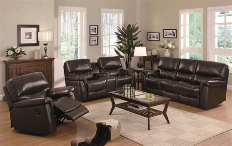 Brown Leather Modern Reclining Sofa And Loveseat Set Woptions