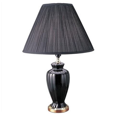 ORE International 26 Urn Shaped Ceramic Table Lamp With Linen Shade In