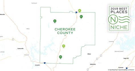 Map Of Cherokee County Ga Maping Resources