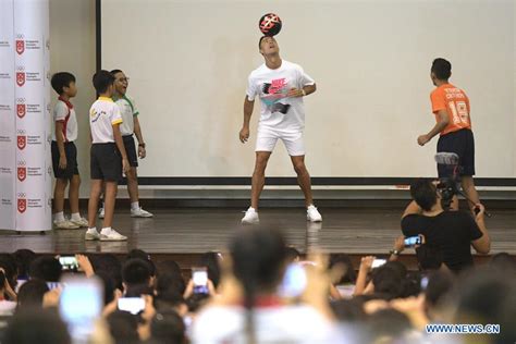 Cristiano Ronaldo Interacts With Primary School Students In Singapore