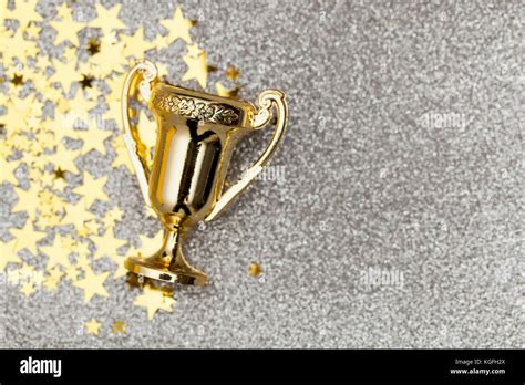 Gold Winners Achievement Trophy Background Stock Photo Alamy