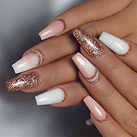 Rose Gold Nails Nailart Nail Art Trends 2018 Rose Gold Nails Prom