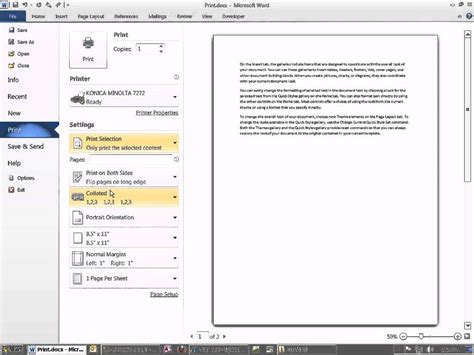 Click 'file' and then 'print.'. Office 2010 Class #14: Word Print Preview and Print Dialog ...