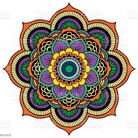 Colored Mandala On The White Backgroundvector Stock Illustration