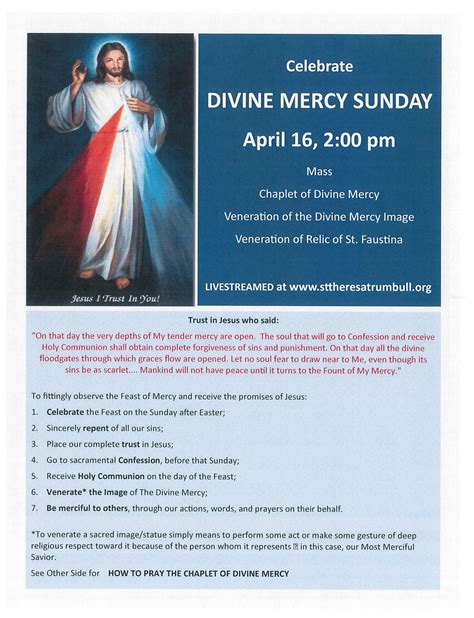 DIVINE MERCY SUNDAY – Welcome to St. Theresa Parish