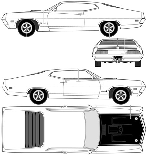 The vessel grande torino (imo: Ford Torino Cobra 1970 Blueprint - Download free blueprint ...