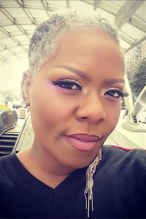 Perfectly coifed short black hair. Latest Black Woman Hairstyle Trend: Slaying Gray Hair!