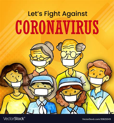 Coronavirus Covid 19 Awareness Poster Design Vector Image