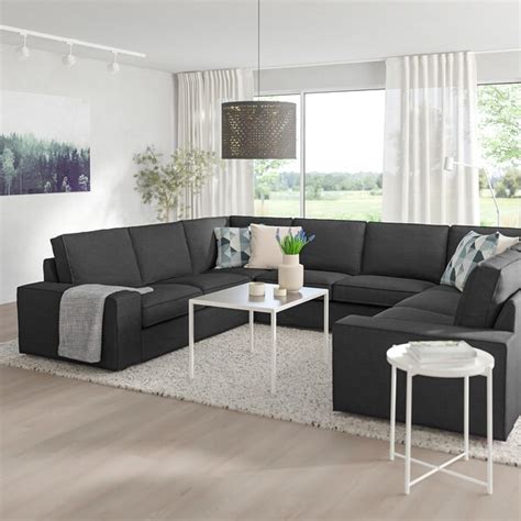 A full cover set for ikea kivik 2+3/3+2 corner sectional sofa 16 individual pieces: KIVIK Sectional, 6 seat, Hillared anthracite - IKEA