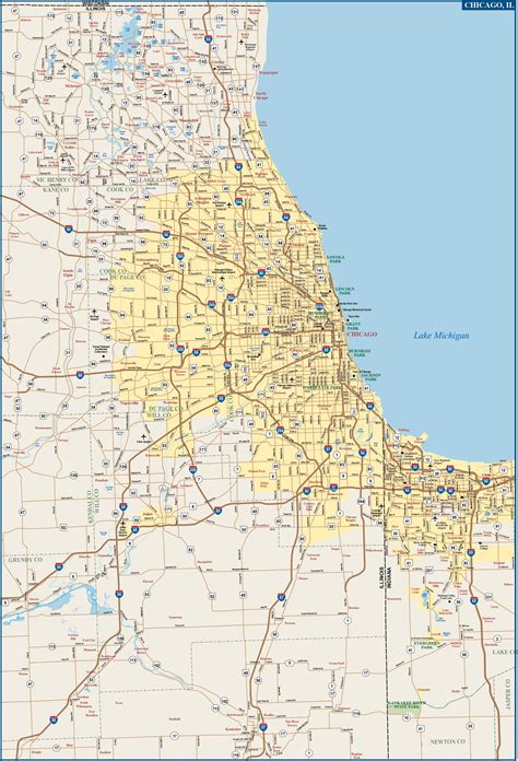 Chicago Metro Lines Map