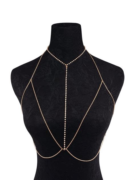 Trendy Bohemian Crystal Pendant Necklace Women Body Jewelry Sexy Bikini Breast Bra Chain Collier
