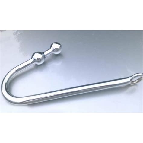 heavy duty anal hook with 2 balls stainless steel metal anal butt plug
