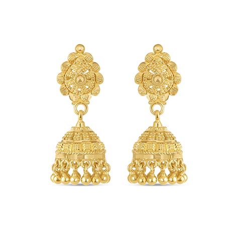 22ct Gold Jhumkha Earring From Jali Collection At PureJewels UK