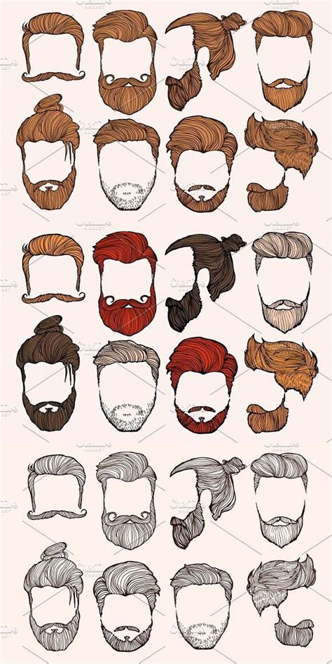 Mans Hairstyle Hipster Design Hair Styles Graphic Illustration