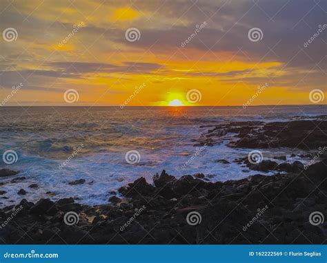 Sunset in Kona, at Hawaii stock image. Image of scene - 162222569