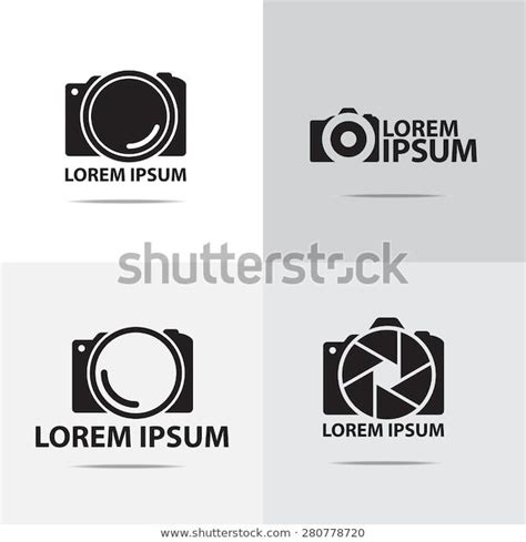 Four Different Digital Camera Logo Design Stock Vector Royalty Free