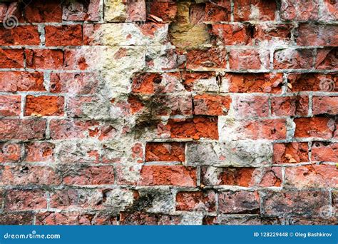 Old Severely Damaged Brick Wall Stock Photo Image Of Material