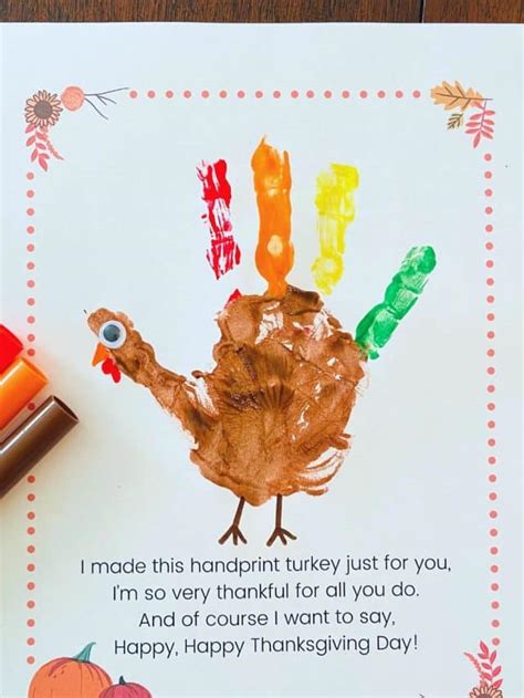 Free Printable Turkey Handprint Poem Craft Story Simply Full Of Delight