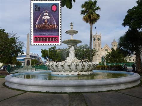 Photo Ops Philatelic Photograph Dolphin Fountain Bridgetown Barbados