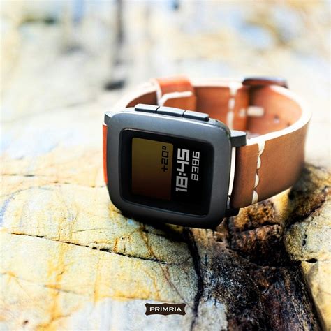 Pebble Time Pebble Time Steel Handmade Leather Straps Etsy