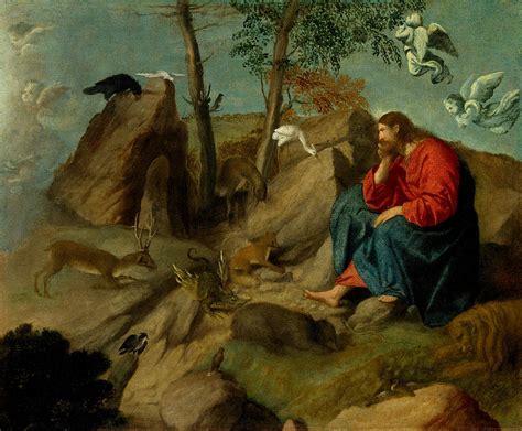 Christ In The Wilderness Painting By Moretto Da Brescia Aka Alessandro