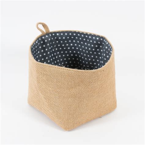 Woven Jute Basket, Small Basket with Loop Handle for Hanging, Interior ...